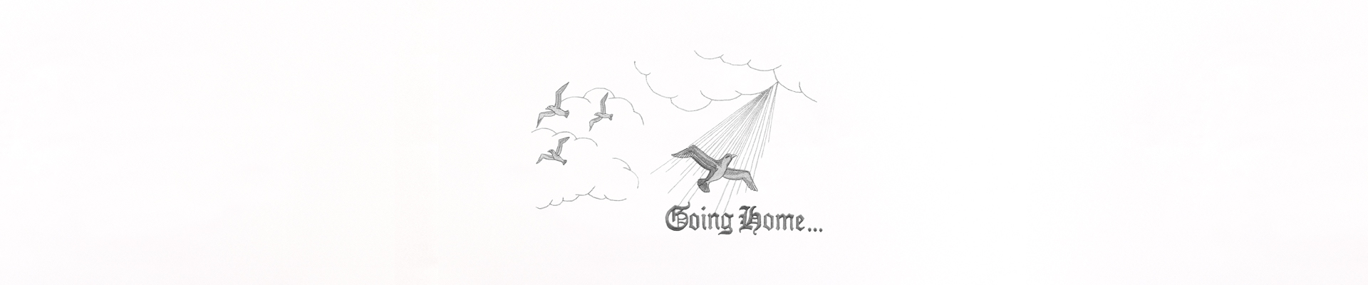 P FC 512 SL WT Going Home White Silver Faux FULL COUCH PRINT